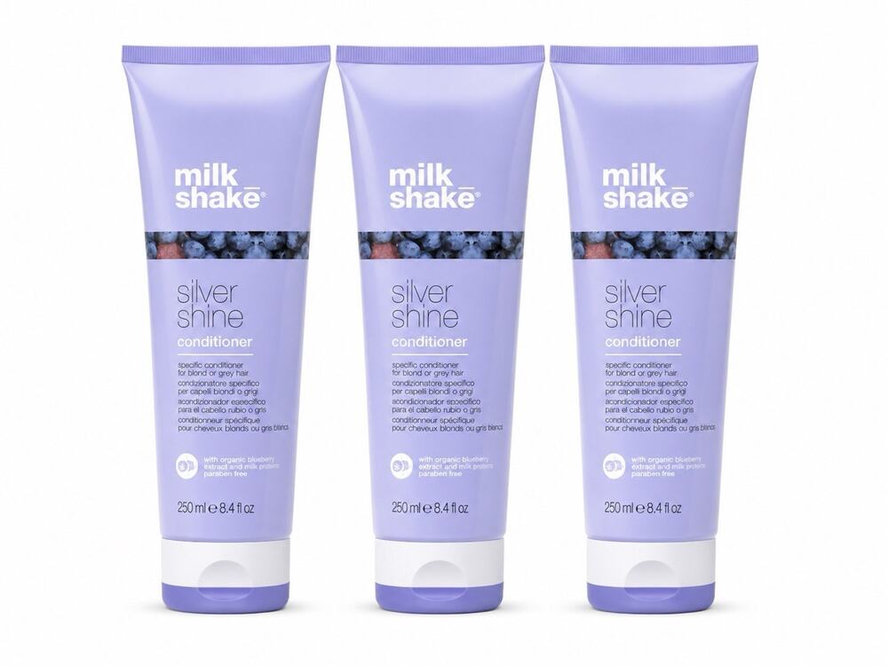 3x Milk_Shake Silver Shine Conditioner 8.4 fl oz 250ml Blonde Grey Hair